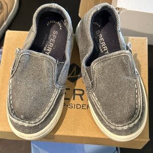 Sperry slip on canvas shoes